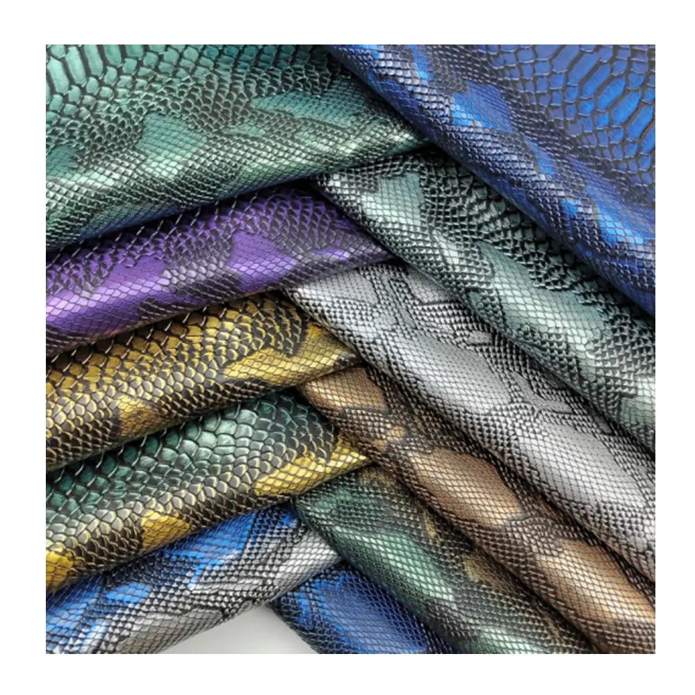 Metallic Colorful Snake Print Textured Pattern